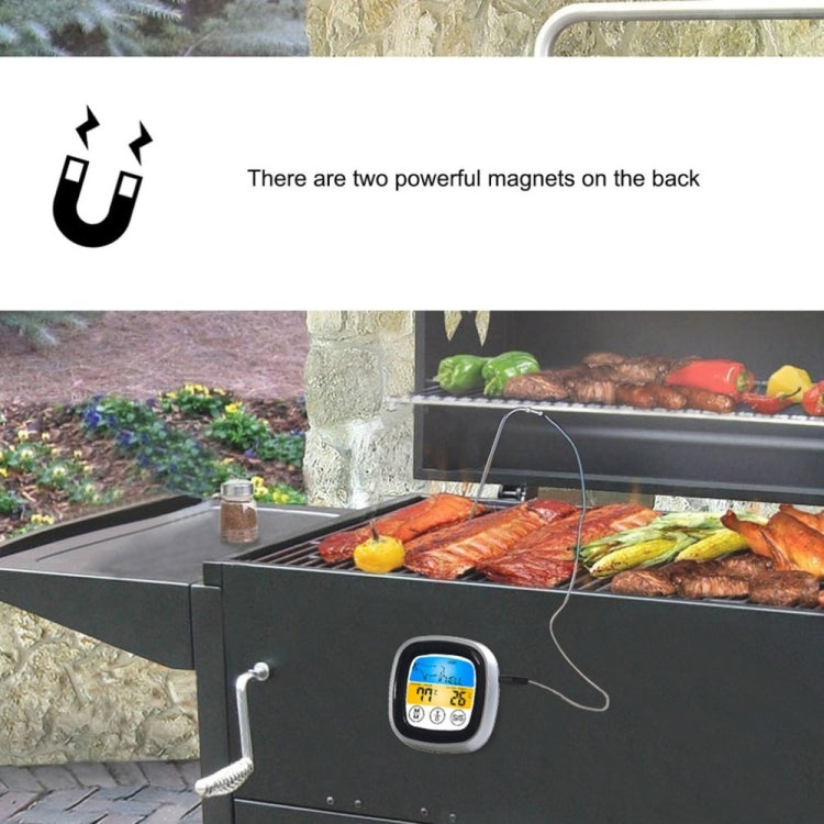 Termometro per barbecue da campo con display digitale per alimenti da cucina da 2 pezzi, Black with Silver Frame, Gray with White Box