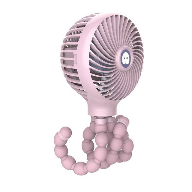 Mini ventilatore portatile ricaricabile USB pieghevole del fumetto deformato del polipo