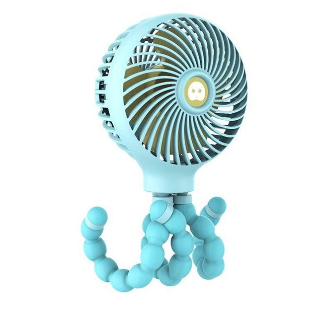 Mini ventilatore portatile ricaricabile USB pieghevole del fumetto deformato del polipo