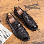 Scarpe da uomo in pelle da lavoro formali a punta con fondo spesso moda uomo, 46