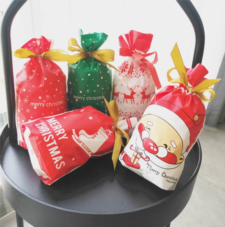 Borsa regalo natalizia da 100 pezzi, confezione di biscotti con coulisse, borsa per biscotti natalizi, Drawstring Bundle Cookie Bag