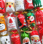 Borsa regalo natalizia da 100 pezzi, confezione di biscotti con coulisse, borsa per biscotti natalizi, Drawstring Bundle Cookie Bag