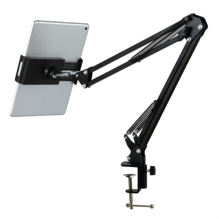 Staffa a clip universale per supporto per tablet, braccio lungo, flessibile, girevole a 360 gradi, 3.5-10.6 inch Phone Tablet Pad (Black)