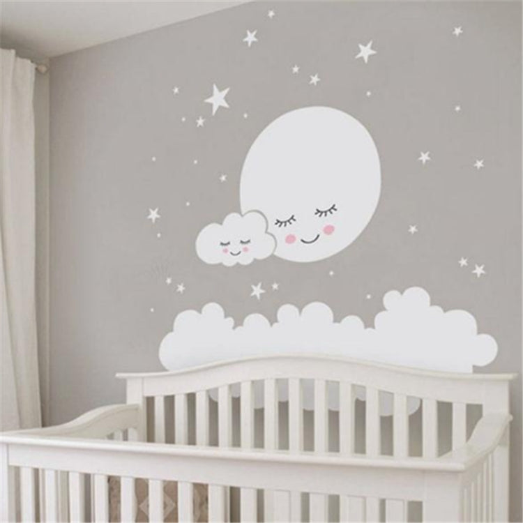 Adesivo da parete decorazione camera bambini nuvola stella luna, 62cm x 62cm, 157cm x 157cm