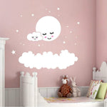 Adesivo da parete decorazione camera bambini nuvola stella luna, 62cm x 62cm, 157cm x 157cm