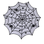 Decorazione per tovaglia con ragnatela di pizzo nero per feste di Halloween, 2 pezzi, 102x102CM