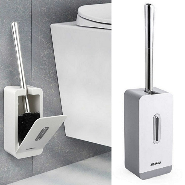 MENGNI Kit di pulizia per bagno con scatola porta scopino per WC con manico lungo con aspirazione