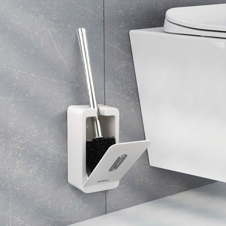 MENGNI Kit di pulizia per bagno con scatola porta scopino per WC con manico lungo con aspirazione