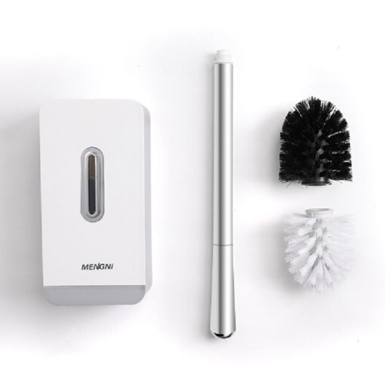 MENGNI Kit di pulizia per bagno con scatola porta scopino per WC con manico lungo con aspirazione