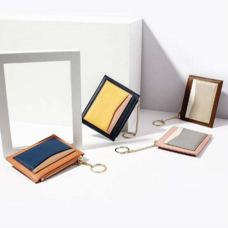 Mini portafoglio multifunzione con cerniera multi-carta con cuciture alla moda da 3 pezzi
