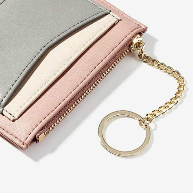Mini portafoglio multifunzione con cerniera multi-carta con cuciture alla moda da 3 pezzi