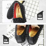 Scarpe basse da uomo con punta a punta nera con strass rivetti, 38, 39, 40, 41, 42, 43, 44