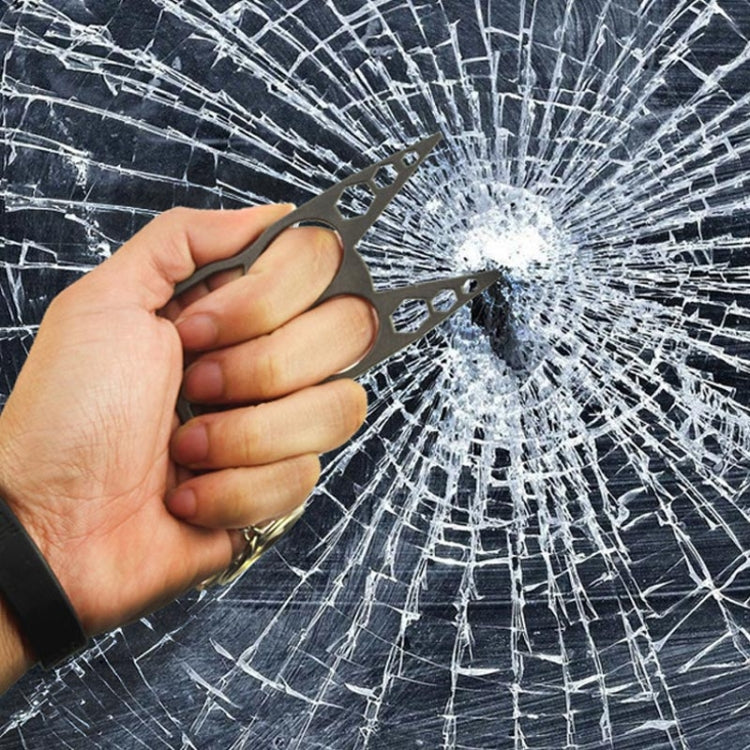 La fibbia multifunzionale per autodifesa esterna a doppio dito può rompere la finestra, consegna casuale dei colori, Self-defense Double Finger Buckle