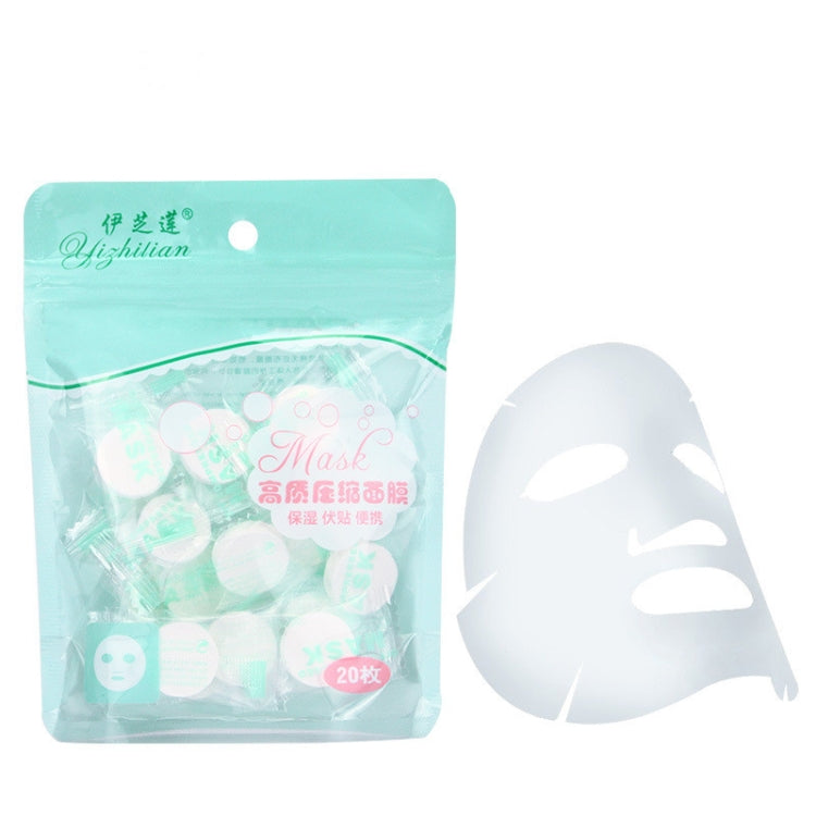 Maschera di carta compressa da 20 pezzi Maschera di carta usa e getta per la cura della pelle in cotone Maschera di carta per il viso per le donne