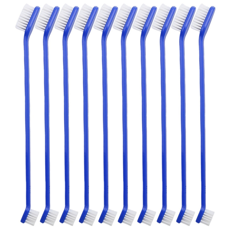 Spazzolino da denti per animali domestici per l'igiene orale degli animali domestici efficace da 20 pezzi, Blue Handle + Medium Hair