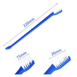 Spazzolino da denti per animali domestici per l'igiene orale degli animali domestici efficace da 20 pezzi, Blue Handle + Medium Hair