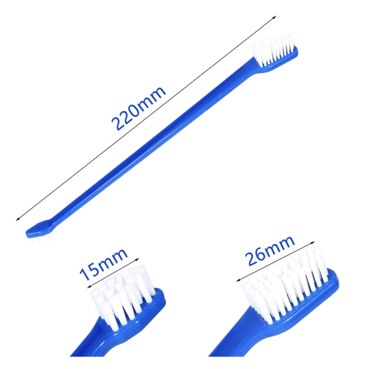 Spazzolino da denti per animali domestici per l'igiene orale degli animali domestici efficace da 20 pezzi, Blue Handle + Medium Hair