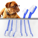Spazzolino da denti per animali domestici per l'igiene orale degli animali domestici efficace da 20 pezzi, Blue Handle + Medium Hair