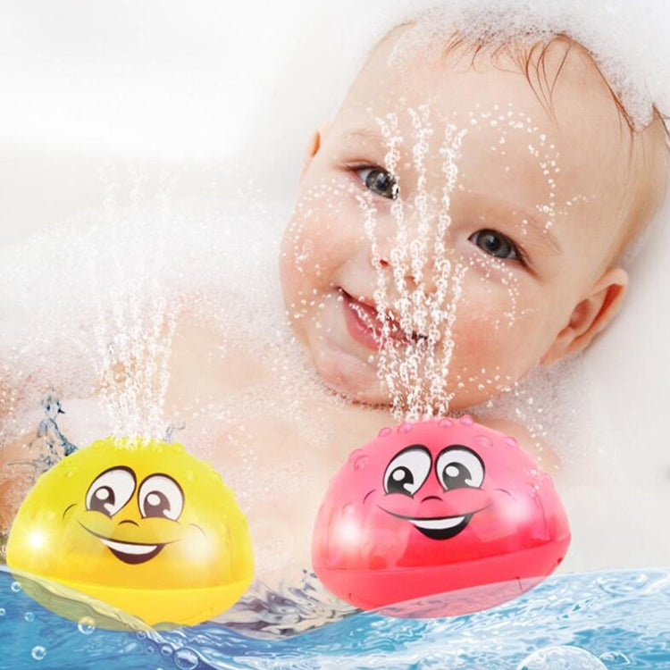 Giocattolo da bagno per bambini, giocattolo da bagno d'acqua, per bambini, con irrigatore a induzione elettrica, con luce e musica, Red, Yellow, Red with Base, Yellow with Base