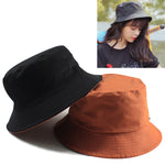 Cappello da pescatore indossabile fronte-retro in cotone tinta unita per donna, L, XL, XXL