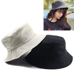 Cappello da pescatore indossabile fronte-retro in cotone tinta unita per donna, L, XL, XXL
