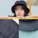 Cappello da pescatore indossabile fronte-retro in cotone tinta unita per donna, L, XL, XXL