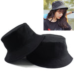 Cappello da pescatore indossabile fronte-retro in cotone tinta unita per donna, L, XL, XXL