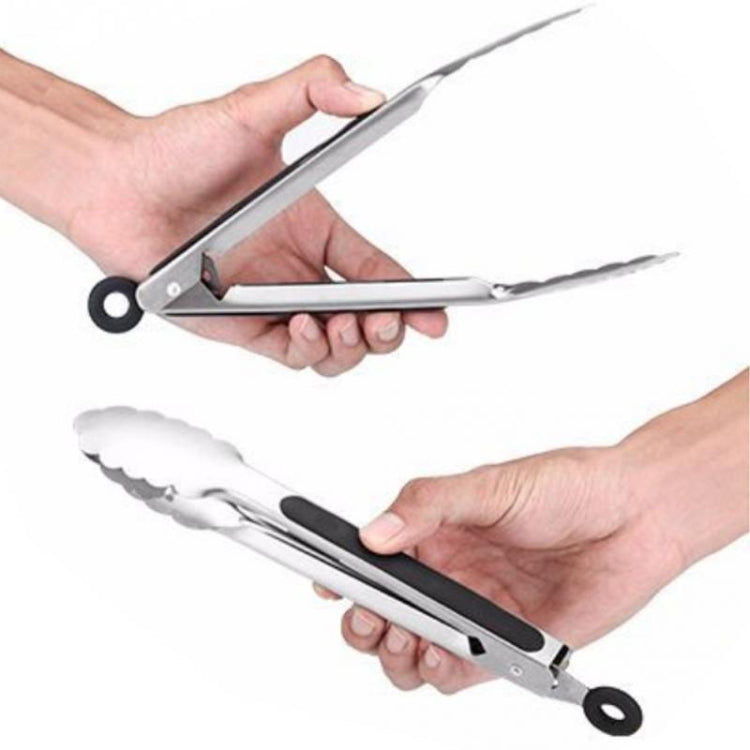 Clip per barbecue con carne e alimenti da cucina con manico in silicone in acciaio inossidabile, 9 inch, 12 inch, 14 inch, 16 inch