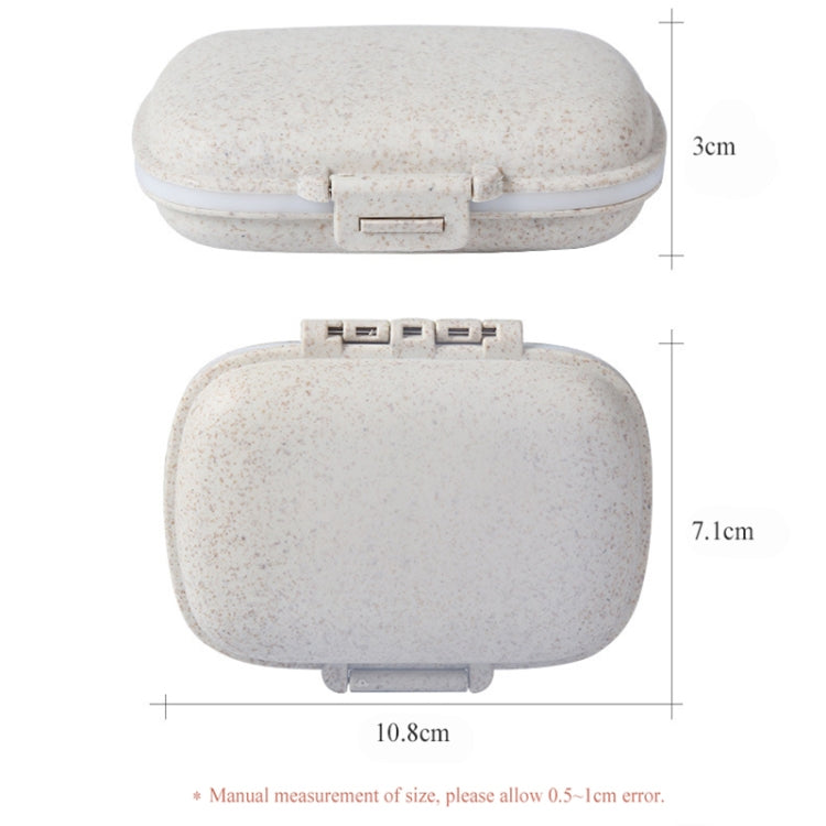3 contenitori porta pillole portatili in paglia a doppio strato con 8 griglie