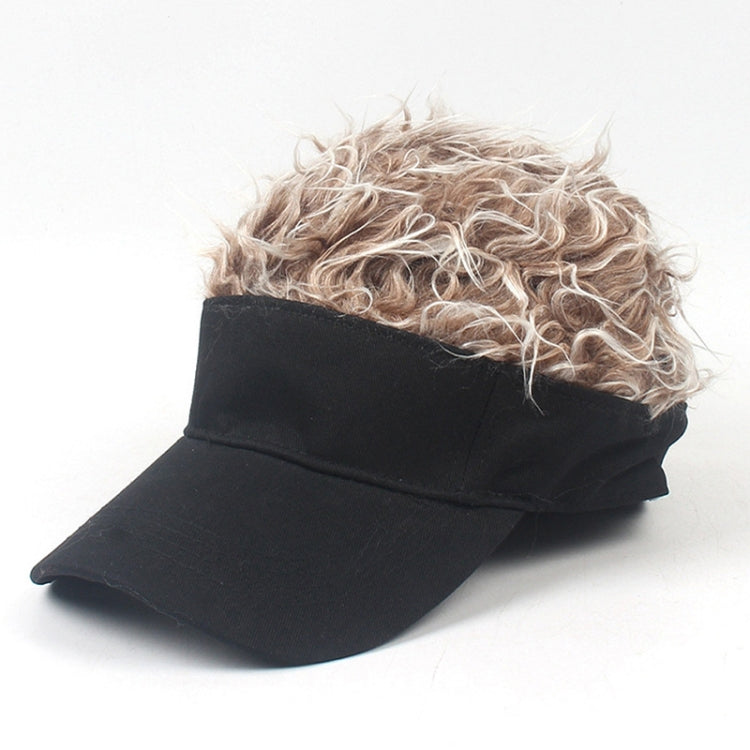 Berretto da baseball parasole da esterno moda unisex con parrucca, One Size