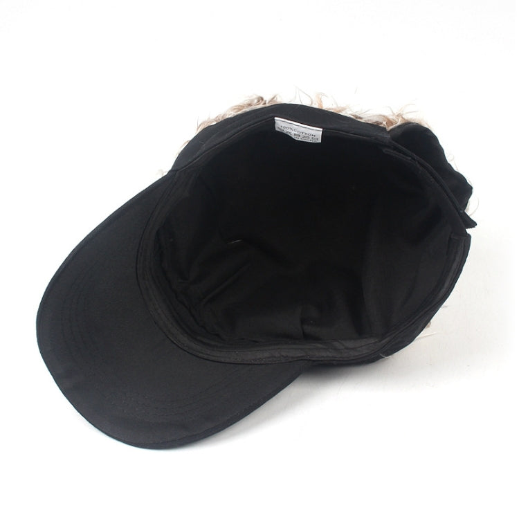 Berretto da baseball parasole da esterno moda unisex con parrucca, One Size