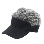 Berretto da baseball parasole da esterno moda unisex con parrucca, One Size
