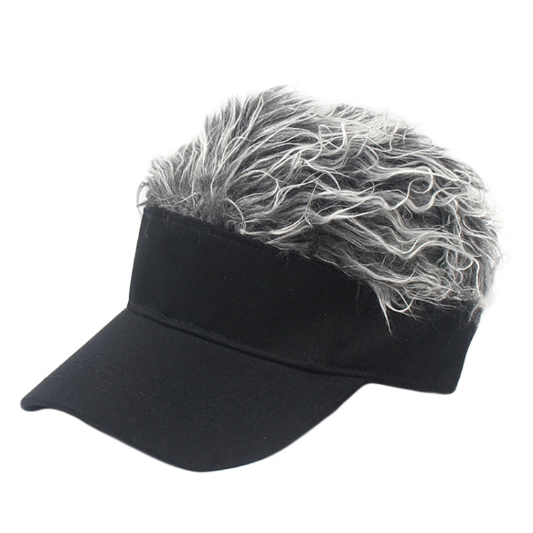 Berretto da baseball parasole da esterno moda unisex con parrucca, One Size