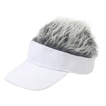 Berretto da baseball parasole da esterno moda unisex con parrucca, One Size