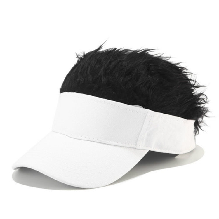 Berretto da baseball parasole da esterno moda unisex con parrucca, One Size
