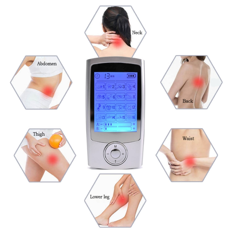 Macchina per alleviare il dolore, stimolatore muscolare, massaggiatore elettronico digitale a 16 modalità
