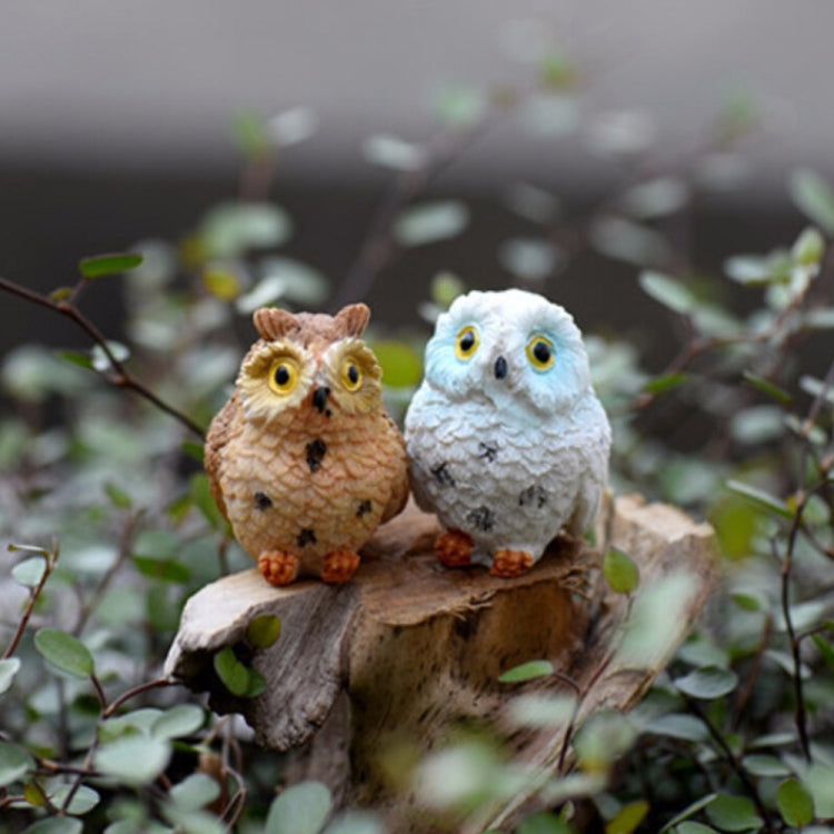 2 pezzi di muschio micro paesaggio creativo resina mini gufo ornamento, consegna colore casuale, Micro Landscape Owl