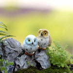 2 pezzi di muschio micro paesaggio creativo resina mini gufo ornamento, consegna colore casuale, Micro Landscape Owl
