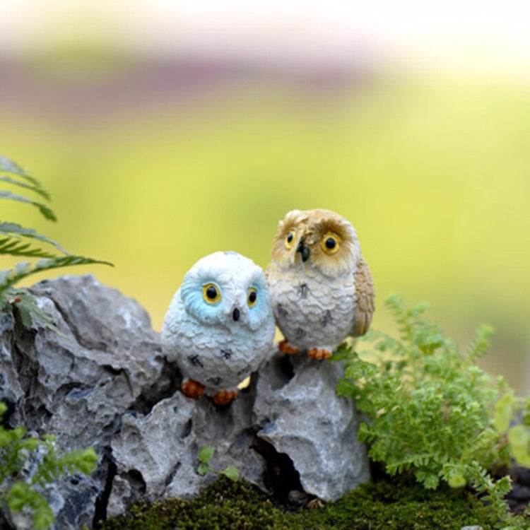 2 pezzi di muschio micro paesaggio creativo resina mini gufo ornamento, consegna colore casuale, Micro Landscape Owl