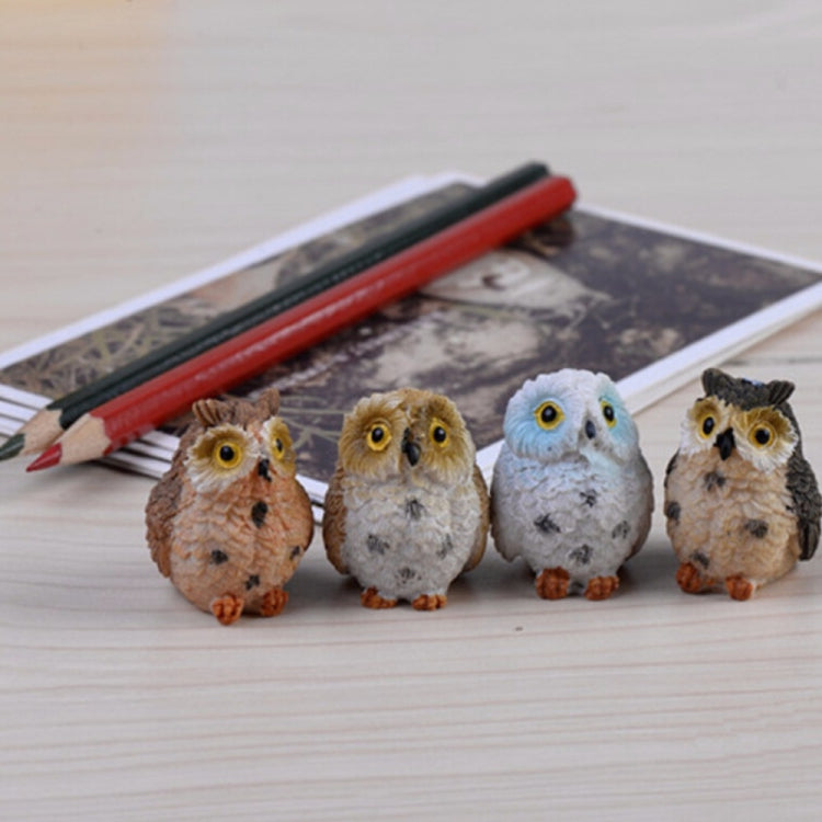 2 pezzi di muschio micro paesaggio creativo resina mini gufo ornamento, consegna colore casuale, Micro Landscape Owl