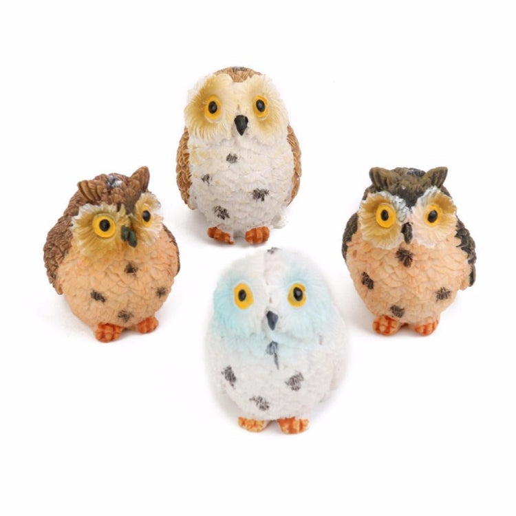 2 pezzi di muschio micro paesaggio creativo resina mini gufo ornamento, consegna colore casuale, Micro Landscape Owl