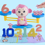 Giocattoli educativi per la matematica per bambini con scala di equilibrio della scimmia, Monkey Pink, Monkey Brown