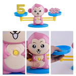 Giocattoli educativi per la matematica per bambini con scala di equilibrio della scimmia, Monkey Pink, Monkey Brown