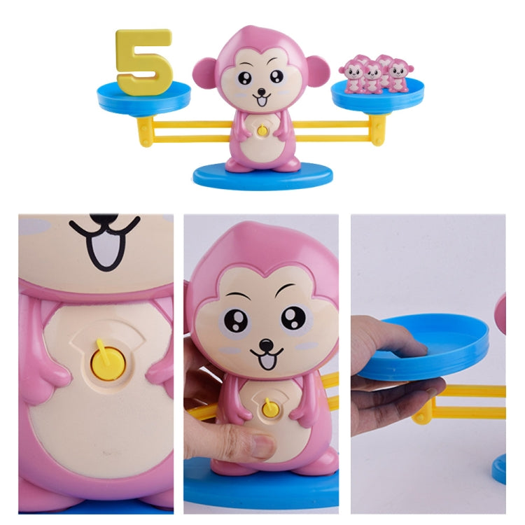 Giocattoli educativi per la matematica per bambini con scala di equilibrio della scimmia, Monkey Pink, Monkey Brown
