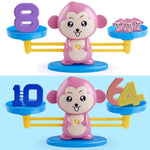 Giocattoli educativi per la matematica per bambini con scala di equilibrio della scimmia, Monkey Pink, Monkey Brown
