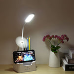 Lampada da scrivania creativa multifunzionale per protezione degli occhi a LED per camera da letto con ricarica USB per studenti, With Fan, Without Fan