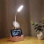 Lampada da scrivania creativa multifunzionale per protezione degli occhi a LED per camera da letto con ricarica USB per studenti, With Fan, Without Fan