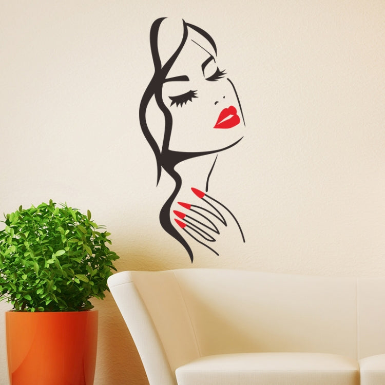 Adesivi murali scolpiti con ritratto di bellezza creativa di personalità dello studio di bellezza