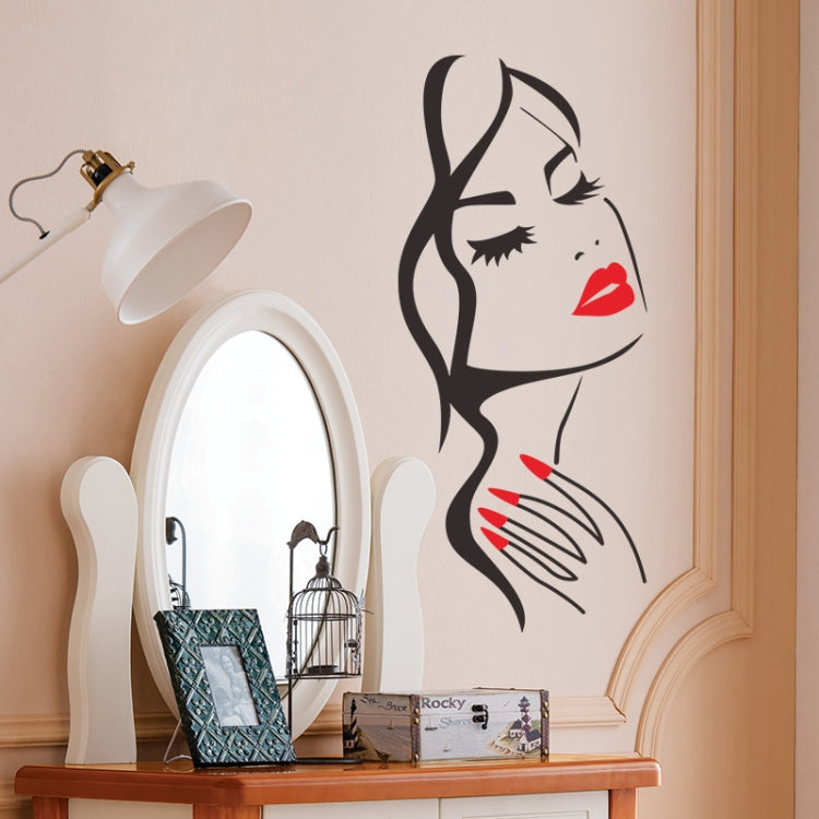 Adesivi murali scolpiti con ritratto di bellezza creativa di personalità dello studio di bellezza