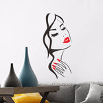 Adesivi murali scolpiti con ritratto di bellezza creativa di personalità dello studio di bellezza